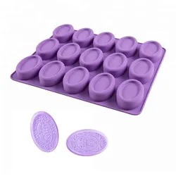 OEMカスタム6キャビティ食品グレードシリコン石鹸型手作り長方形形状ピンク樹脂石鹸シリコン型
