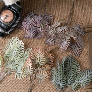 Bouquet de feuilles de Monstera en plastique CallaFloral, plante artificielle pour décoration de mariage CL16103 - Product Image 1