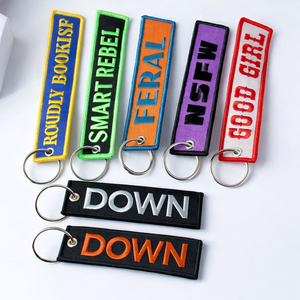 Porte-clés brodé personnalisé double face avec logo lettre, design avion, idéal comme cadeau promotionnel - Product Image 5