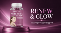 Gummies de beauté anti-âge OEM avec Resvératrol et Quercétine pour une peau plus jeune, 60 unités, antioxydant pour adultes