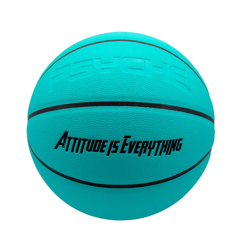 Factory Custom Logo Official Size Blue PU leather basketball With black channel