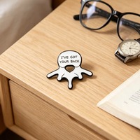Broche en émail en forme d'os de colonne vertébrale avec inscription 'I've Got Your Back', épingle de revers gothique en alliage de zinc pour sac à dos, vêtements, décoration, cadeau