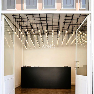 Lustre de hall d'hôtel d'intérieur d'art moderne d'ANNO Grand lustre de <span class=keywords><strong>boule</strong></span> de verre et suspensions - Product Image 5