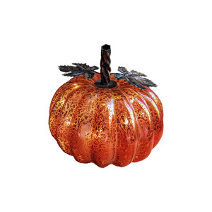 Hot Sale NEW ARRIVAL Durable Waterproof Yellow Green Artificial Pumpkin LED Light Glass Lamp Portable Halloween Decoration - Product Image 6