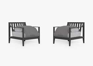 Ensemble de fauteuils de conversation d'extérieur en aluminium AJUNION, ensemble de salon 2 places pour le bord de la piscine, canapés de <span class=keywords><strong>jardin</strong></span>, meubles de balcon, ensemble de patio - Product Image 2