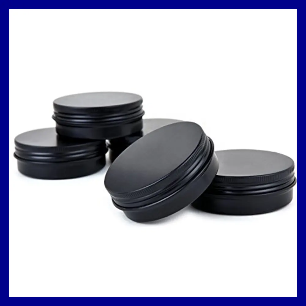 120ml Luxury Black Round Aluminum Tin Food Grade Tin Can