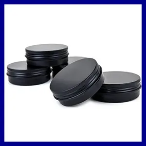 Aluminium Tin Can Round 120ml Luxury Black Round Aluminum Tin Food Grade Tin Can