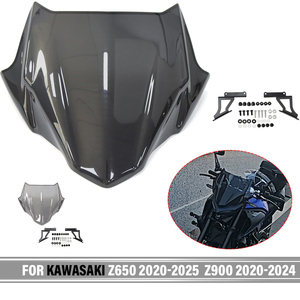 Accessoires <span class=keywords><strong>moto</strong></span> pour <span class=keywords><strong>KAWASAKI</strong></span> Z650 2020-2025 <span class=keywords><strong>KAWASAKI</strong></span> Z900 2020-2024 : Pare-brise avant sport avec guide de vent - Product Image 3