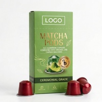 Capsules de thé vert matcha compatibles Nespresso en gros, capsules de thé vert à la fraise personnalisées sous marque privée, usine de capsules de thé en vrac OEM