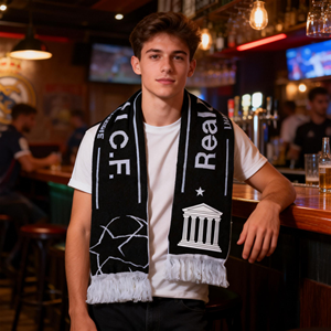 Factory Direct Custom Double Layer Fleece Soft Knitted <strong>Men's</strong> Football Club Fan <strong>Scarf</strong> Long Lightweight Windproof - Product Image 3