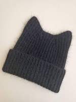 Winterliche süße Katzenohren-Sturmhaube aus Kunstangora-Kaninchen- und Nerzfell, gestrickte Kapuze, warme Vollgesichts- und Nackenabdeckung, Mütze für Damen und Herren