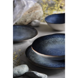 Set di 6 Ciotole in Ceramica Excelsa Poseidone 16x16x6 Cm Blu - Product Image 3