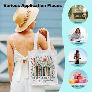 <b>Book</b> Lovers Gifts Canvas <b>Tote</b> Bag <b>Tote</b> Bag for Women Men Reusable Shoulder Bags for Grocery Beach Work - Product Image 4