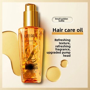 LEEQEJ Huile Capillaire Luxe Nourrissante Répare les Cheveux Abîmés par la Chaleur et la Coloration, Cheveux Secs et Frisés, Lisse et Revitalisant, Petite Bouteille Dorée - Product Image 3