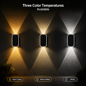 Lámpara Solar Moderna <span class=keywords><strong>de</strong></span> Pared con Iluminación Arriba/Abajo, Aplique LED Impermeable para Jardín, Balcón, Valla, Patio <span class=keywords><strong>Exterior</strong></span> - Product Image 6