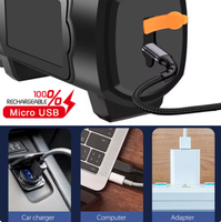 ASORT Lampe de poche LED portable haute luminosité pour patrouille, rechargeable par USB, grande capacité, pour l'aventure en extérieur, vente en gros usine