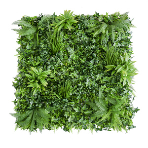 Panel de pared de flores de imitación y césped, mezcla de plástico 3D, arbustos artificiales y vegetación para decoración del hogar, novedad - Product Image 1