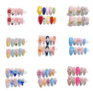 Uñas Postizas Transparentes Hechas a Mano, Forma <span class=keywords><strong>de</strong></span> Almendra, Talladas en Tres Dimensiones, Desmontables, Reutilizables - Product Image 2