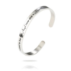 Brazalete inspirador de confianza de acero inoxidable personalizado al por mayor para pulsera, joyería de moda, pulseras, regalo - Product Image 3