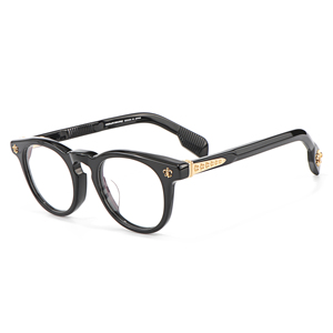 <span class=keywords><strong>Gafas</strong></span> con Lentes Ópticas Multifocales para <span class=keywords><strong>Presbicia</strong></span>, Transparentes, Color Gris Carey, Forma Elíptica Pequeña, Logotipo Decorativo Metálico - Product Image 2