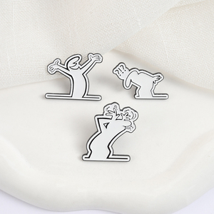 Pins de esmalte de figuras de películas <span class=keywords><strong>cortas</strong></span> de animación de comedia italiana, diseño de poses dinámicas con caras expresivas, broches, insignias para solapa de abrigo, regalos de joyería - Product Image 3