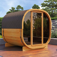 Desain Modern 4 ~ 6 orang, kubus kayu Solid ruang Sauna pemanas listrik Sauna uap basah untuk penggunaan luar ruangan vila