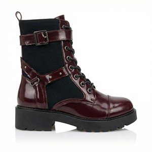 <span class=keywords><strong>Stivali</strong></span> <span class=keywords><strong>Neri</strong></span> in PU con Tacco Basso per Donna, Stivaletti alla Moda per Signore - Product Image 3