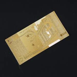 7ピース/セット金箔メッキ記念紙幣両面金貨ユーロフェイク24k金貨コレクション金貨工芸品 - Product Image 3