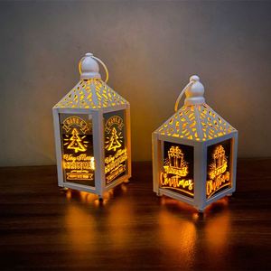 Lanterne à vent LED en métal de 15 cm, nouvelle décoration, lumineuse, motif bonhomme de neige, cadeau de Noël - Product Image 3
