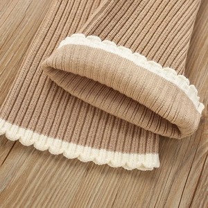 Suéter para <span class=keywords><strong>niñas</strong></span> de 3 a 14 años, conjunto de 2 piezas, cárdigan de punto con botones de corazón de conejo pequeño y pantalones acampanados elásticos para niños - Product Image 6