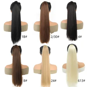 Synthetic 18inch/20inch/22inch/24inch/26inch/28inch/32inch long straight wig ponytail, <b>headband</b> ponytail, <b>elastic</b> rope ponytail - Product Image 2