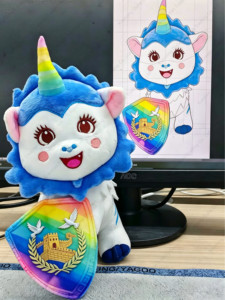 Funboxes Factory OEM ODM Personalizzato AI Smart Breathing Plush Teddy Bear Elephant Dog Stuffed Toys Glowing Sleep Lullaby Comfort Doll - Product Image 3