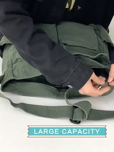 <b>Large</b> Capacity Cotton Shopping <b>Bag</b> Custom Logo Heavy <b>Canvas</b> Tote <b>Bag</b> for Women Fashion With Inside Pocket - Product Image 2