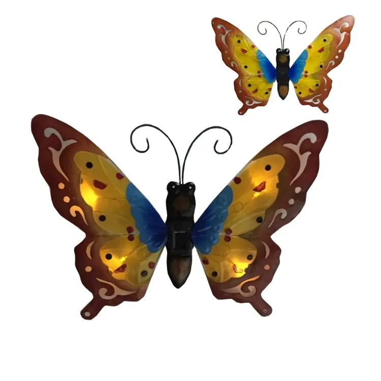 Solar Powered Colorful Dancing Metal Butterfly, Outdoor Wall Decoration