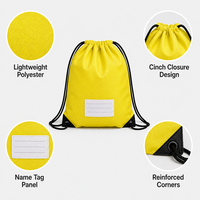 Sac à dos CODOBON à cordon de serrage, en polyester, jaune, grand format, classique, pour la gym, le sport et le quotidien, vente en gros, personnalisable