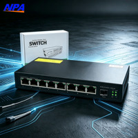 Switch PoE no administrado de 8 puertos 2.5G + enlace ascendente SFP de 10G apilable para cámara IP/WiFi Plug and Play AP-7018-2.5G