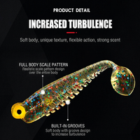 WildTrek 5/6.8cm1.2/2.8g Leurre souple en PVC Mini Swim Bait à queue en T, pailleté, pour montage Texas Rig, pour la pêche au bar et à la perche en toute profondeur