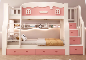 All Solid Wood Multi-Function Simple Design Non-Interference High <strong>Low</strong> Princess Children's Bunk <strong>Bed</strong> Household <strong>Double</strong> <strong>Bed</strong> - Product Image 2