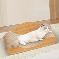 Salon de luxe de chat de carton de cadre en bois de lit de grattoir de chat de forme de vague du Vietnam