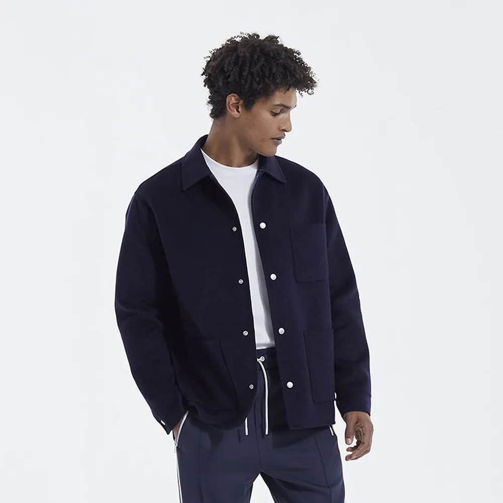 Oem Custom Made Outdoor Revers Kraag Lange Mouwen Double-Side Wol Straight Jacket Voor Mannen