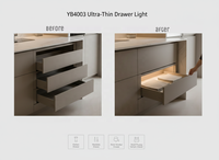 Éclairage LED pour tiroir avec capteur infrarouge, interrupteur automatique, design d'éclairage caché pour armoire YB4003-41