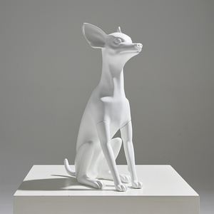 Maniquí de Fibra de Vidrio Blanco Mate para Exhibición de Ropa para Mascotas, Modelo de Chihuahua de Raza Pequeña - Product Image 2
