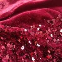 Tissu en velours à paillettes de Noël, 100% polyester, super doux, couleur personnalisée, pour robe