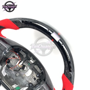 Volant de voiture en fibre de carbone avec éclairage LED, dessus plat, pour Ghibli 14-19/Quattroporte GTS 2013-2019 - Product Image 4