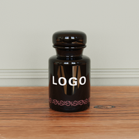 OEM ODM décalcomanie logo traditionnel comptoir en céramique stockage noir flacon de médicaments gallipot porcelaine pharmacie apothicaire pots de réactifs