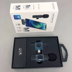 2022 nuevo Mini micrófono Lavalier de solapa inalámbrico dinámico Transmisión en vivo <span class=keywords><strong>Vlogging</strong></span> 2 receptores Micrófono de conferencia compatible - Product Image 1