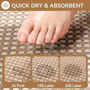 Alfombra de Baño Rectangular Antideslizante Absorbente de Chenilla con Patrón Entrelazado de Fibra de Poliéster para Uso Doméstico - Product Image 3