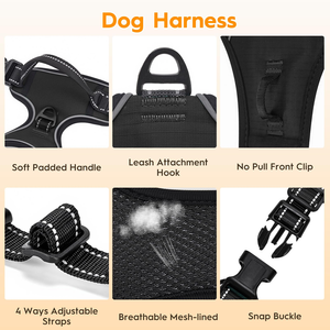Breathable Soft Mesh Padded Luxury Adjustable Reversible <b>No</b> <b>Pull</b> Custom Reflective Free Sample Nylon Pet Dog <b>Harness</b> Leash Set - Product Image 3