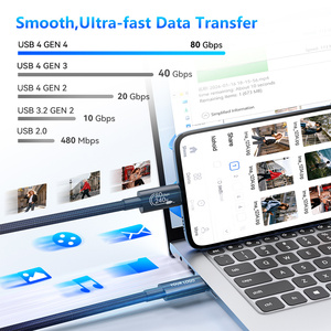 <span class=keywords><strong>สาย</strong></span>เคเบิล USB 5.0 ความเร็วสูง 80G <span class=keywords><strong>สาย</strong></span>ทองแดง 8k 60hz <span class=keywords><strong>สาย</strong></span>ดาต้า 0.5ม. 1ม. PD 240W <span class=keywords><strong>สาย</strong></span>ถักแบบ USB-C สำหรับคอมพิวเตอร์ กล้อง IOS - Product Image 2