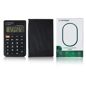 Mini Calcolatrice Tascabile CTIFREE 200N a 8 Cifre Colorata Personalizzata a Batteria con Copertina in Pelle per Uso Aziendale con Calendario - Product Image 1